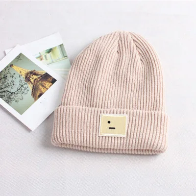 Beige Модные однотонные милые осенние зимние шапки для мужчин и женщин вязанные шапочки Skullies шапки женские gorros Mujer Invierno - Цвет: Beige
