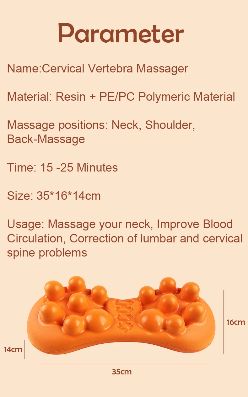 Japanese cervical massager simulates the human body to correct the elastic neck finger massage acupoint pillow to relieve fatigu (8)