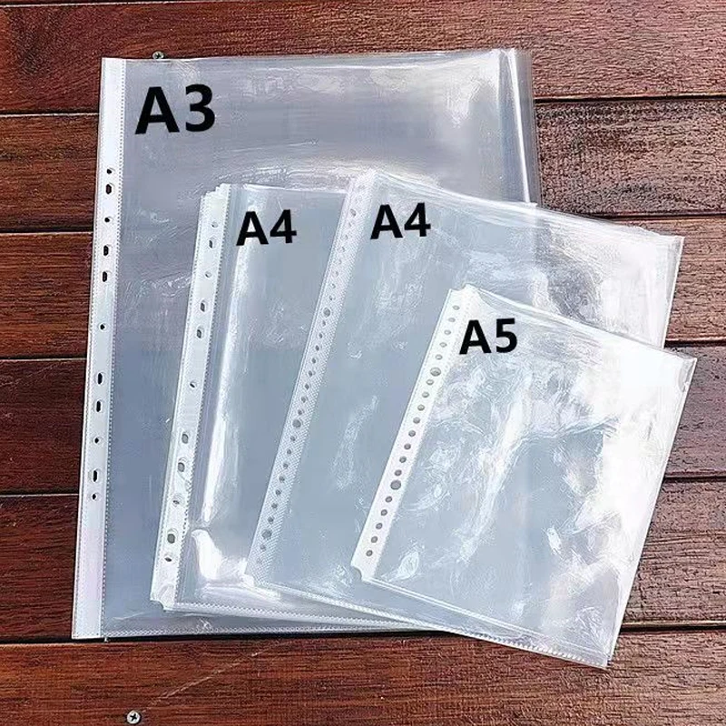 Pochettes En Plastique Perforées, Feuilles A4 Claires, Dossiers A3/a5/b5  Feuilles Fines, Protection De Remplissage De Documents, Sac De Produits 50  Pièces - Fichier Dossier - AliExpress