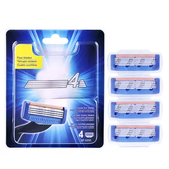 

4pcs/pack Razor Blade For Men Face Care Shaving Safety,5layers Stainless Steel Shaver Cassette Fit For Gillettee Fusione Handle