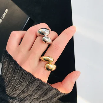 

New Fashion Gold Sliver Color Finger Rings Adjustable Openning Metal Ring Women Female Retro Cross Winding Rings