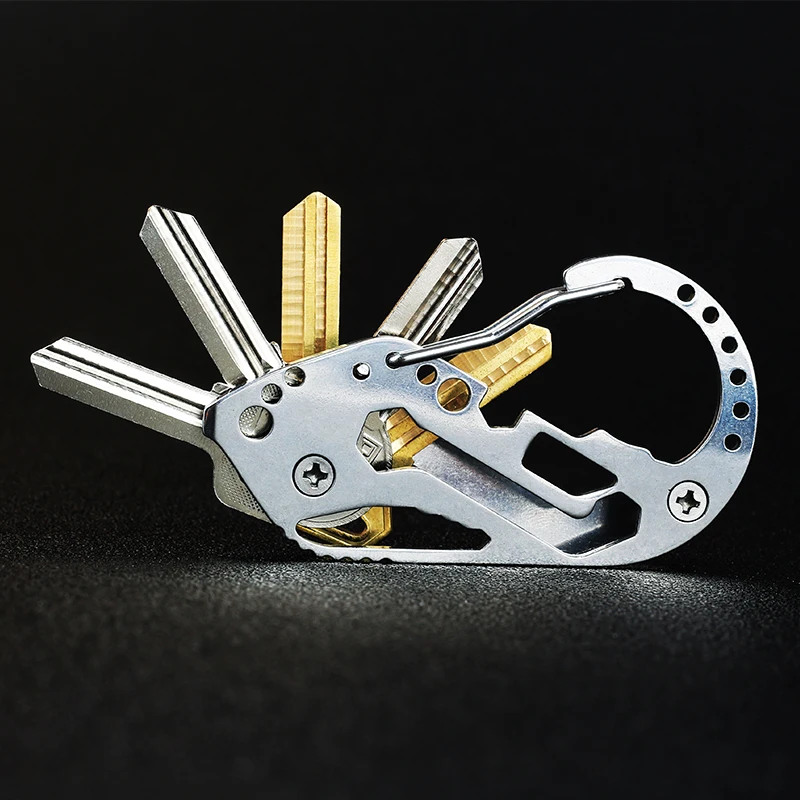 

5 In 1 Multi-function Keychains Unisex Multifunction Premium Stainless Extended Compact Key Holder Organizer Tools EDC