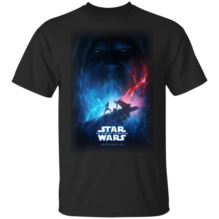 Новая футболка с постером Звездных Войн The Rise Of Skywalker D23 Expo черная темно-синяя