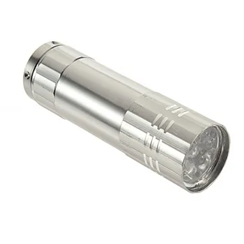 

Premium Bright Light Stable Power Supply Outdoor Mini Aluminum Portable Ultra Blacklight 9 LED Flashlight Torch Light Lamp