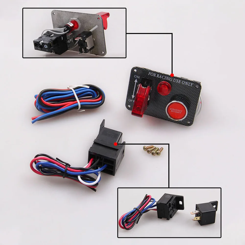 

Engine Button Universal Toggle Multifunctional Push Easy Install Accessories Ignition Start For Racing Car Convenient Switch Kit