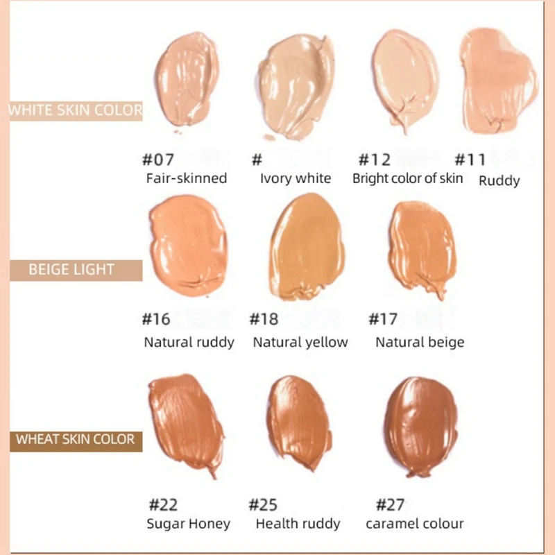 Liquid Foundation Even Skin Color Cover Freckles Dark Circles Moisturizing Concealer Foundation Liquid Maquillaje Profesional*.w