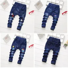 Для детей от 2 до 6 лет; сезон весна-осень; тонкие детские джинсы; эластичные брюки для мальчиков из мягкой джинсовой ткани