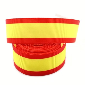

25mm Espana Decorative Ribbon Spain Flag Stripes Printed Grosgrain Ribbon For Crafts Hairbow Bracelet Cinta Bandera Espana