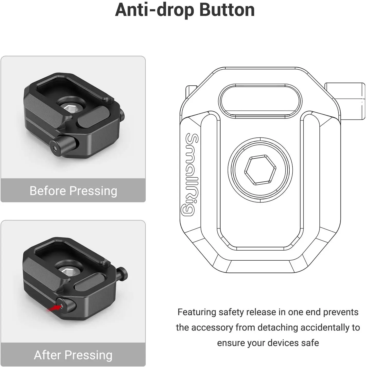 SmallRig Multi-Functional Cold Shoe Mount with Safety Release 2797 - 3