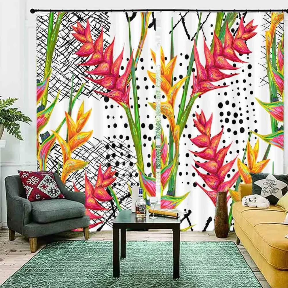customize animal modern living room curtains window treatments 3D curtain