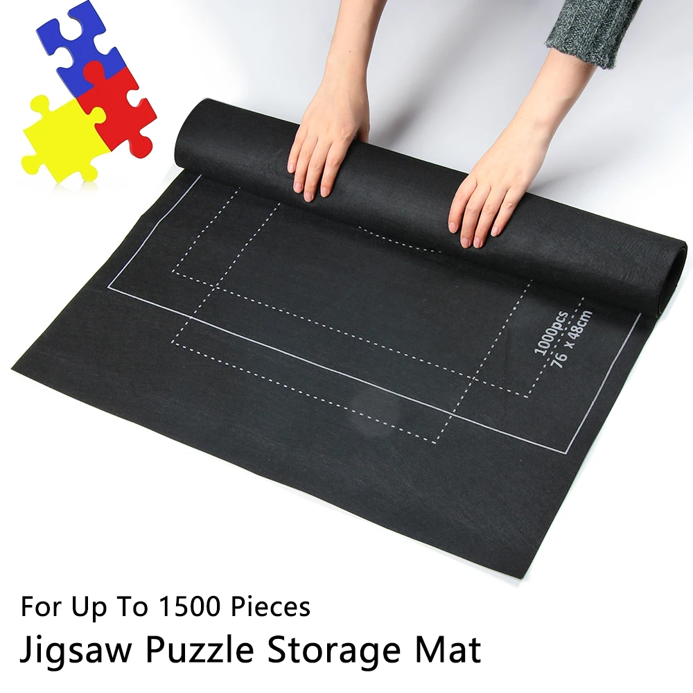 Jigsaw Storage Mat Puzzle Blanket Mat Felt Storage Roll Up For Up To 1500 Pieces