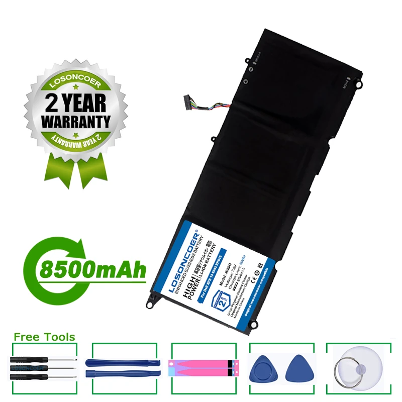 Аккумулятор LOSONCOER 90V7W JHXPY JD25G 8500 мАч для Dell XPS 13 9343 XPS13 9350 13D-9343 P54G 0N7T6 5K9CP RWT1R 0DRRP |