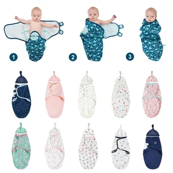 

Muslin Baby Swaddle Wrap Boy Girl Velcro Swaddle Baby Blanket With Cap Cocoon Cloth Set Newborn Envelope Sleeping Bag SleepSack