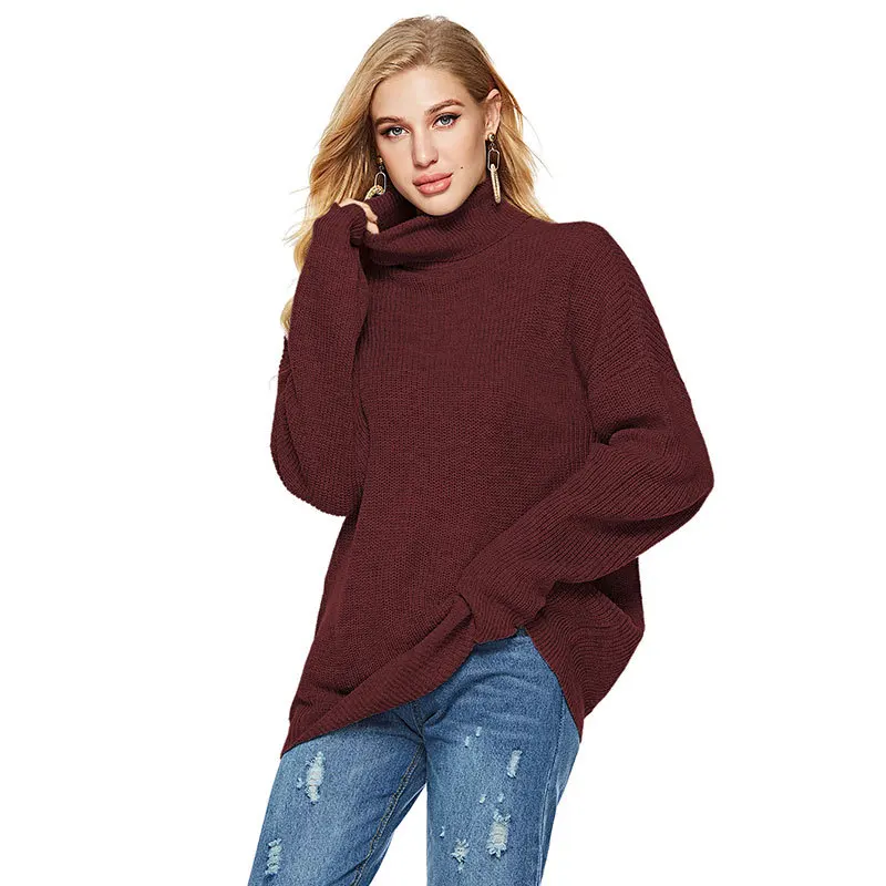 7 Color Sweater Women's Autumn and Winter New Striped Turtleneck Collar Knit Bottoming Shirt Casual Plue Size Knitted Sweater