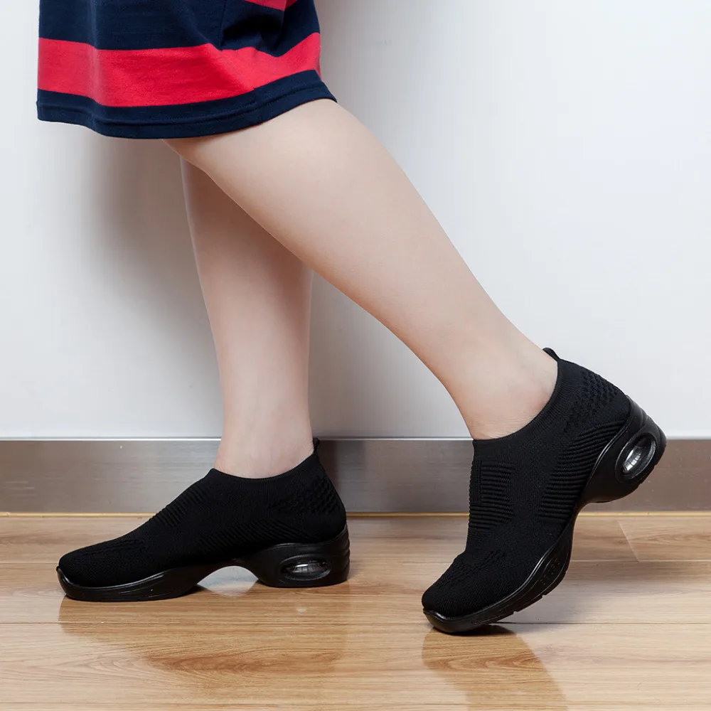 Кроссовки женские черные уличные сетчатые спортивные кроссовки на танкетке дышащие Туфли-Кроссовки Женская обувь кроссовки# G6