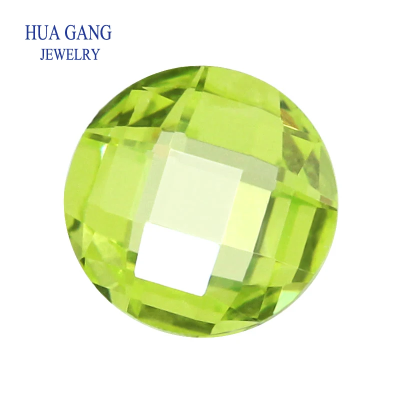 

Apple Green 4~14mm CZ Round Double Checkerboard 5A Cubic Zirconia AAAAA Brilliant Cut Loose CZ Stone Synthetic Gems For Jewelry
