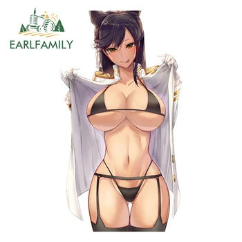 

EARLFAMILY 13cm Car Styling Super Sexy Beauty Azur Lane Atago Anime Window Decal 3D Car Sticker Occlusion Scratch Accessories