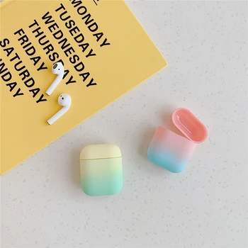 

Silicone rainbow gradient color matching wireless earphone set for Apple AirPods case Airpods 1 2 anti-drop protection cover