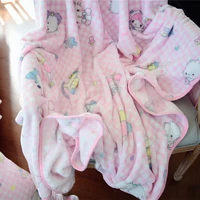 Japanese Anime Flannel Blanket Warm Winter Blanket Bedspread Cover on the Bed Pillowcase Nap Blanket Machine Washable Pink Girl 2