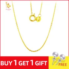 NYMPH Подлинная 18 К белая цепочка из желтого золота 18 дюймов au750 цена ожерелье кулон Wendding вечерние подарок для женщин [G1002]