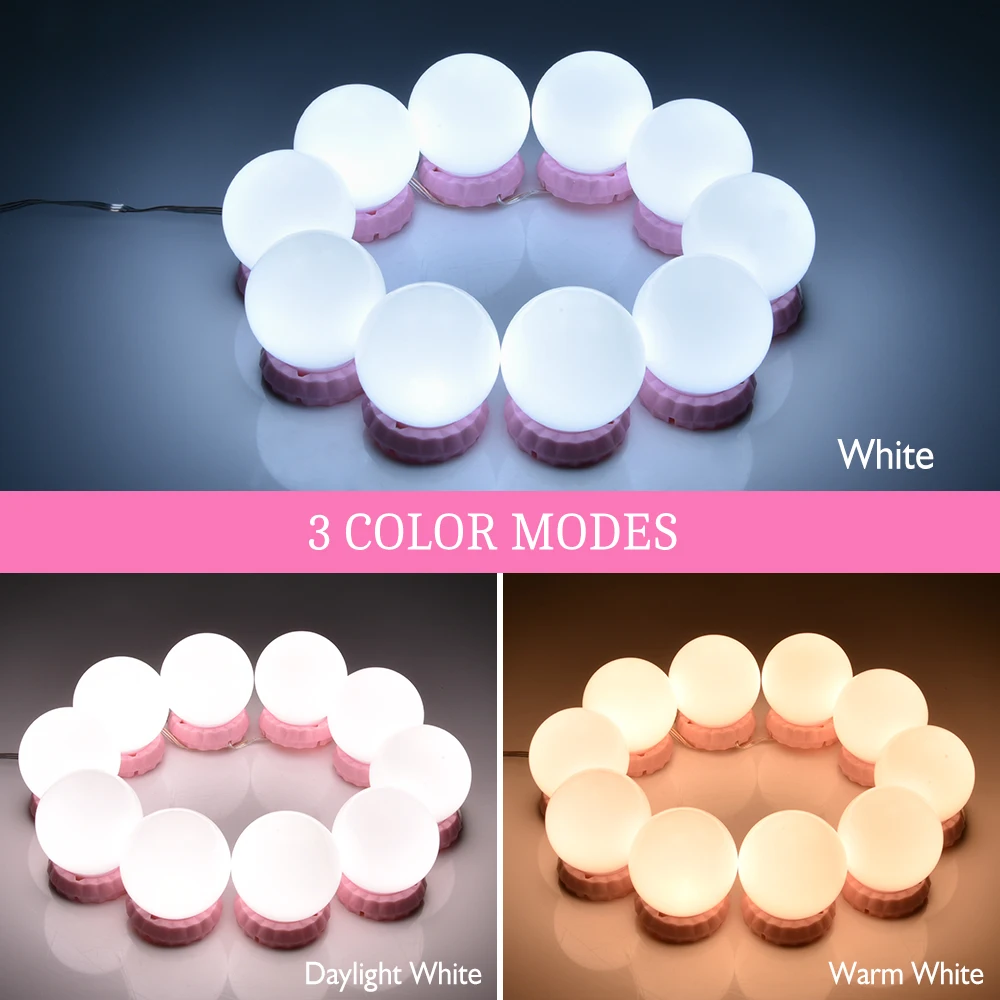 Makeup Mirror Light Bulb Hollywood Style LED Bulbs Kit Lighting Fixture Strip for Makeup Vanity Dressing 5