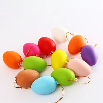 

12pcs Kids Children Diy Painting Egg Toy With Rope Gifts Plastic Hanging Easter Decoration Handmade Birthday Gifts Kid Egg Toys