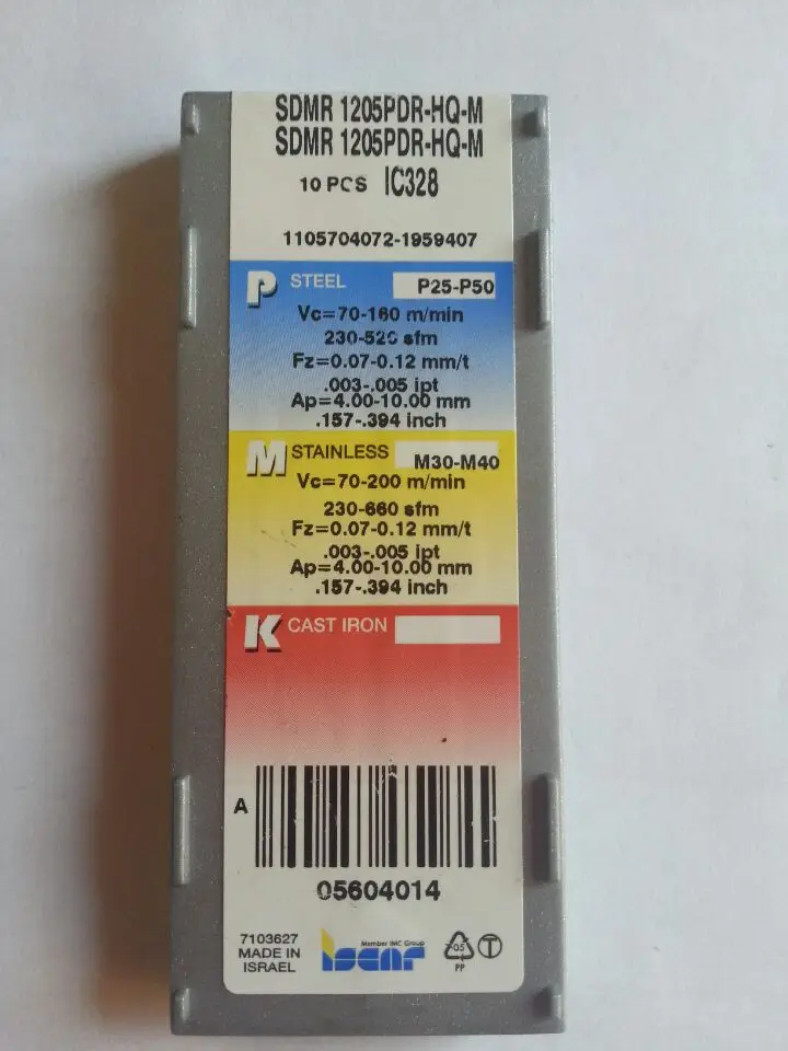 ISCAR 10 шт. твердосплавная вставка SDMR1205PDR HQ M IC928