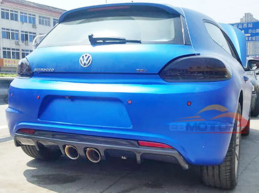 Задний диффузор из настоящего углеродного волокна для VW SCIROCCO R модель 2009- V071