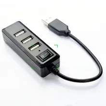 4 порта USB 2,0 концентратор с переключателем компьютерный разветвитель Портативный USB удлинитель адаптер Plug and Play поддержка горячей замены