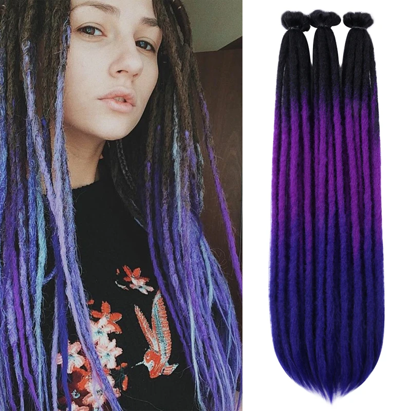 

Дреды ручной работы Star, черные, коричневые, черные, фиолетовые, вязаные крючком волосы, 5-30 прядей, синтетические волосы для женщин