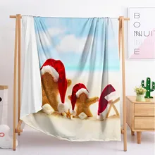 Christmas beach blue export Custom blankets Large and small size throw blanket tapestry sleeping blanket soft flannel bedd small bunny s blue blanket new ed