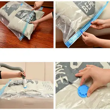 

6Pcs Strong Vacuum Storage Space Saving Bags Space Saver Clothing Quilt Blanket A Self Seal Zipper