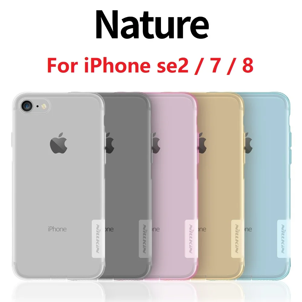 Чехол для iPhone se 2020 se2 7 8 Plus чехол NILLKIN Nature прозрачный ТПУ ультратонкий силиконовый