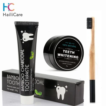 

Teeth Whitening Set Bamboo Charcoal Toothpaste Strong Formula Whitening Tooth Powder