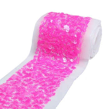 

(15 yards/lot) Wholesale price 3" pink color sequin hair bows ribbon