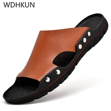 Летние пляжные сандалии; мужские шлепанцы; мягкие удобные легкие повседневные сандалии для улицы; мужские классические белые модные кожаные сандалии