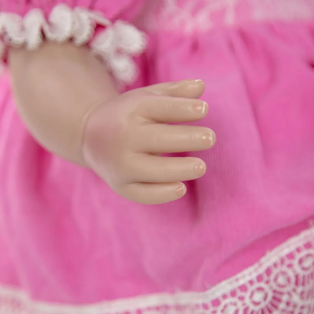 58 см Bebe Reborn Мягкая силиконовая кукла и хлопковое тело reborn baby doll настоящие Игрушки для девочек Подарки для детей с платьем принцессы