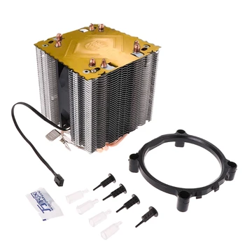 

1PC Thermal Grease + 4 Heatpipe 130W Red CPU Cooler 3-Pin Fan Heatsink For Intel LGA2011 AMD AM2 754