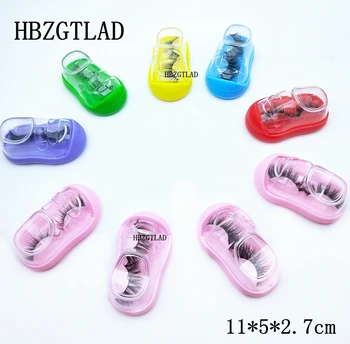 

Wholesale10/20/50set children's shoe design Packing box for eyelash blank eyelashes package Multicolor Eyelashes DIY packing box