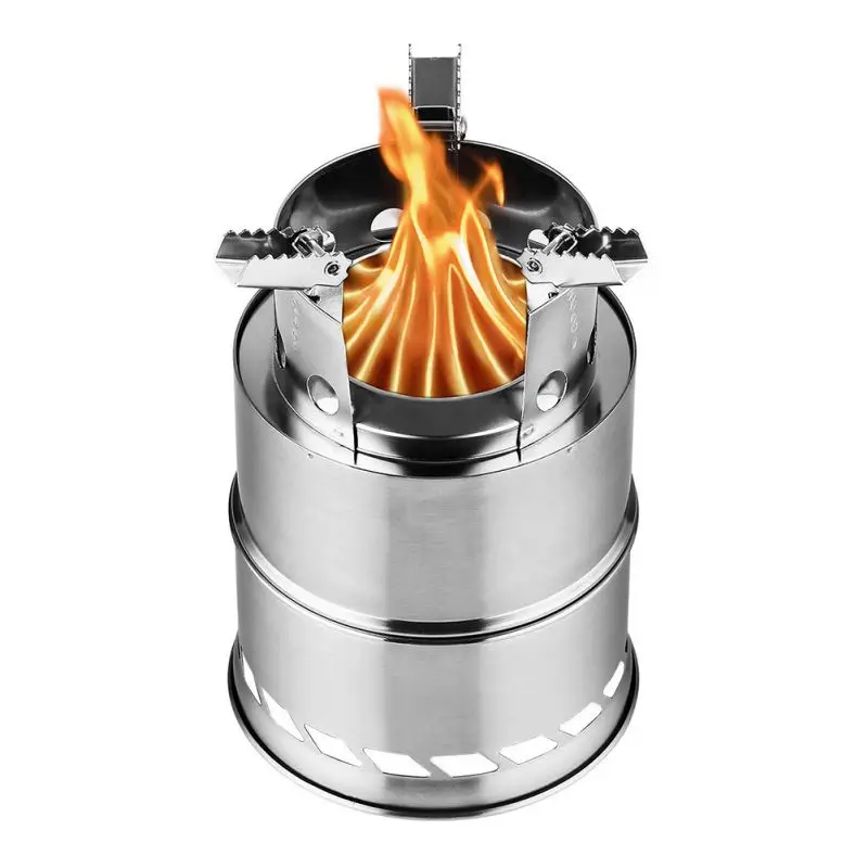 

Portable Wood Gas Burning Camp Hiking Cooking Accessories Stove Foldable Backpacking Stoves