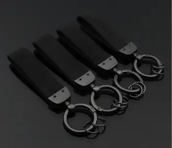 

10pcs leather Car logo Keychain M Performance S line For BMW vw BENZ honda toyota AMG Audi RS Q7 Metal Key Ring Auto KeyChain