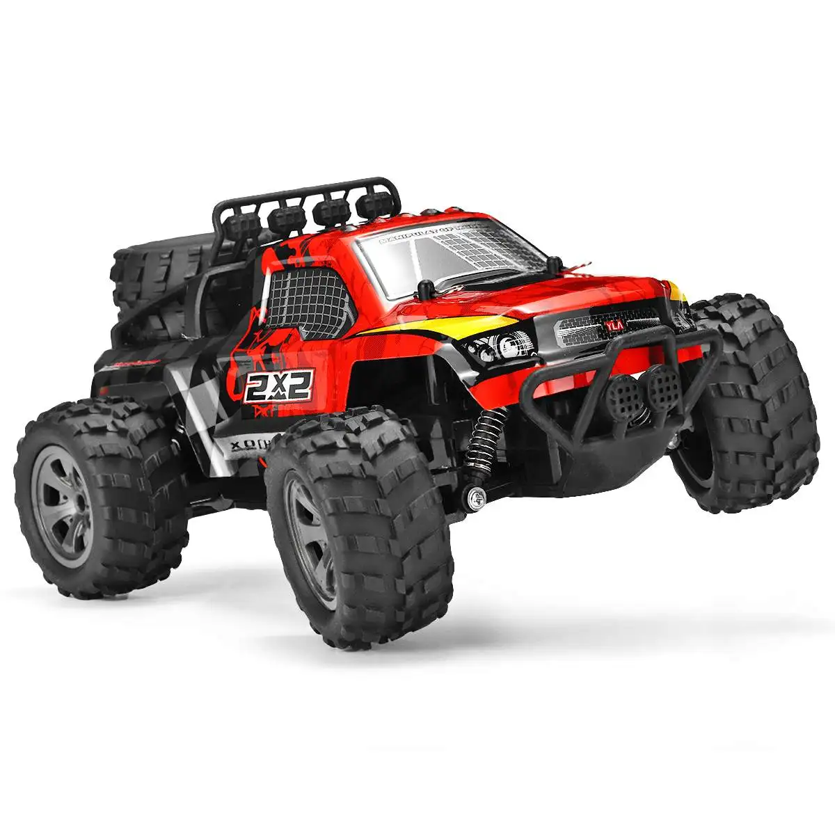 Радиоуправляемые автомобили 4WD 1:18 Масштаб 2,4 г внедорожный 100 м 48 км/ч высокоскоростной беспроводной пульт дистанционного управления грязезащитный игрушечный пикап - Цвет: Красный
