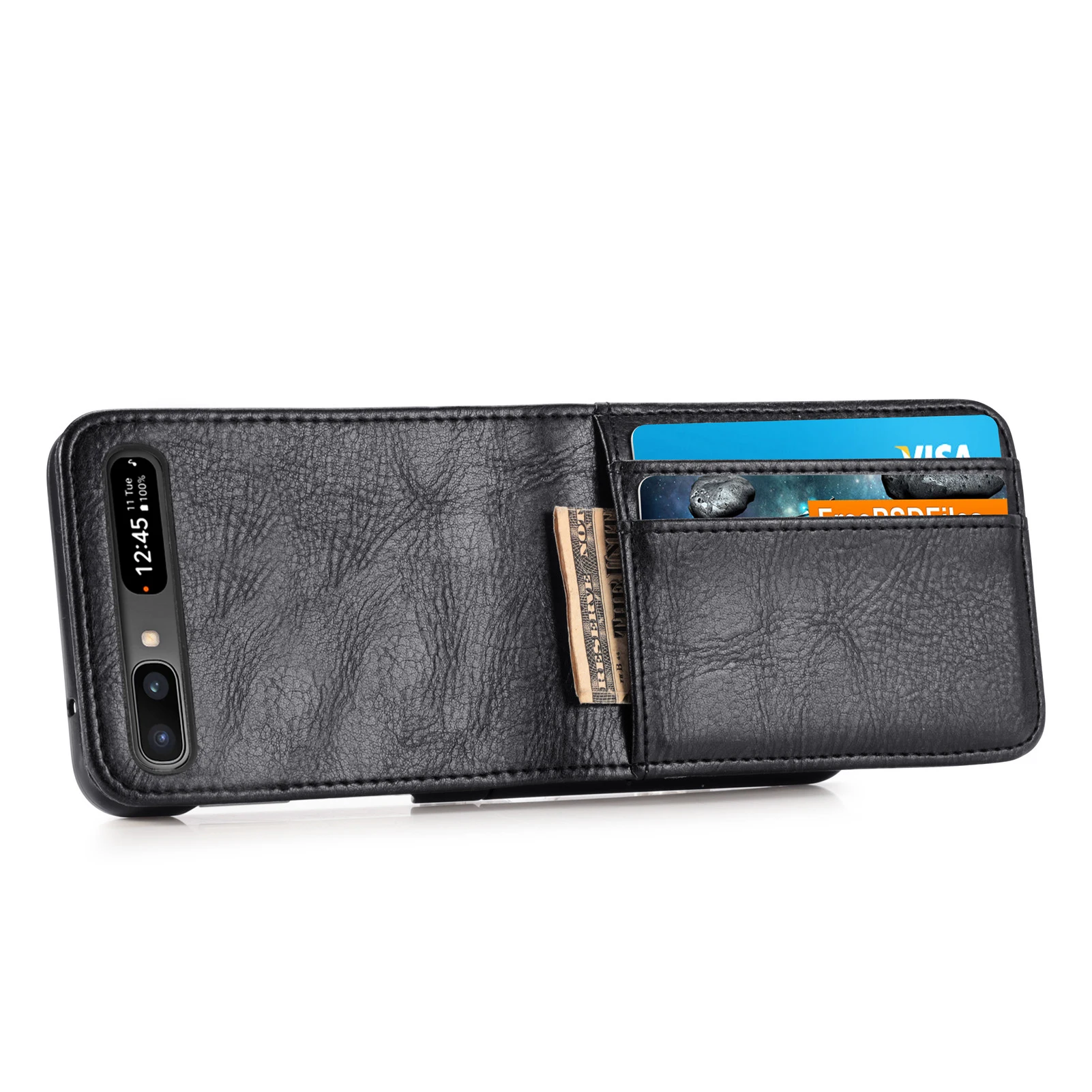 silicone case samsung Full Coverage Leather Wallet Case for Samsung Galaxy Z Flip 5G Flip3 Flip 3 Non-Slip Card Pocket Folding Phone Bag Cover samsung cute phone cover Cases For Samsung