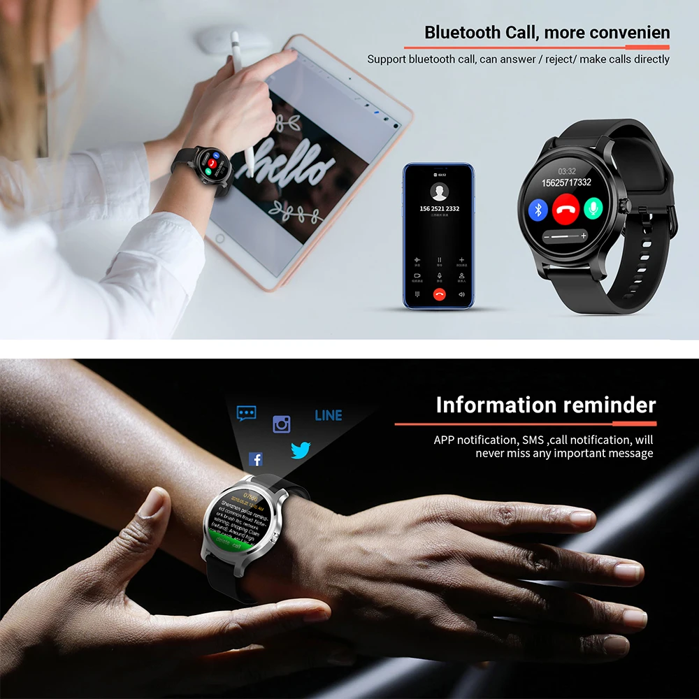 Günstig Bluetooth anruf R2 Smartwatches Herz rate blutdruck Monitor fernbedienung Uhr Erinnerung Fitness tracker Smart Sport Uhr