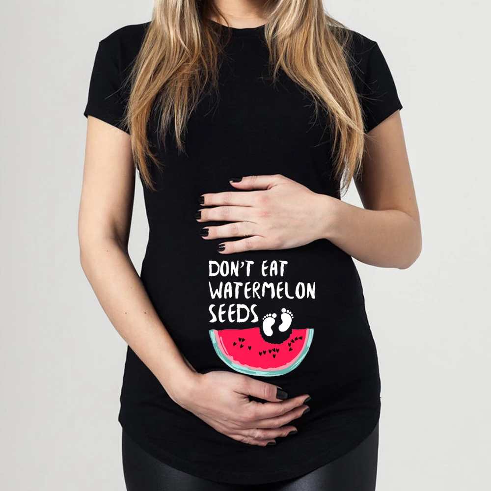 Don't Eat Watermelon New 2021 Summer Maternity Pregnancy T Shirt Pregnant Women Watermelon Tops Tee Shirts Drop Shipping 5