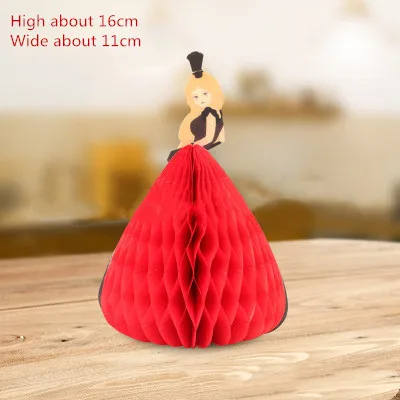 1pcs 3D princess party anniversaire1an stereo honeycomb paper birthday kids gift fairy princess greeting card party decor 1pcs  style2