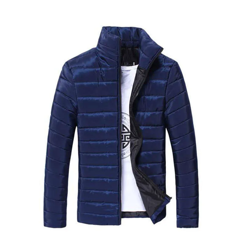 Navy Homens Jaqueta de inverno, куртка-парка, облегающая, длинная, верхняя одежда - Цвет: Navy