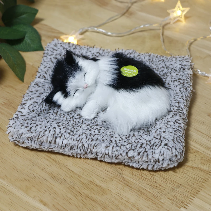 Car Ornament Simulation Sounding Sleeping Cats Plush Toy Birthday Christmas New Year Gift  Kids Boys Girls 5