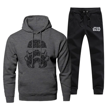 

Fashion Star Wars Sweatshirt Men Fleece Tracksuit Hoodies+pants 2Piece Sets Men Casual Warm Jedi Knight Sportswear Sweatpants