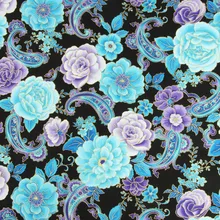 Половина ярда простой хлопок ткань с горячим серебряным цветочным принтом ручной работы DIY одежды платье Ткань хлопок CR-157